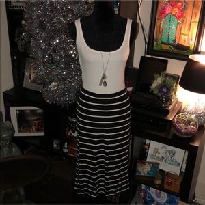 Apt. 9 Black & White Striped Pencil Skirt